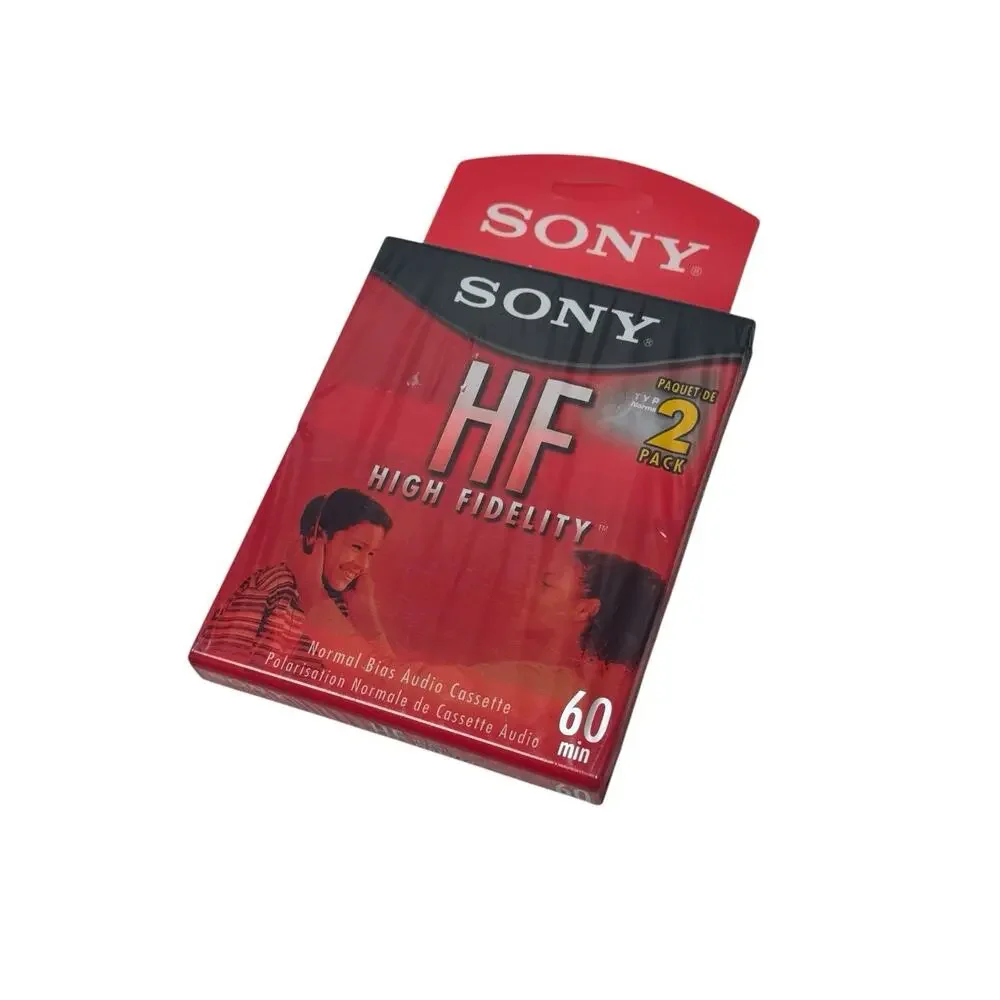 Sony HF Normal Bias High Fidelity Blank 60 Minute Audio Cassette Tapes Pack of 2